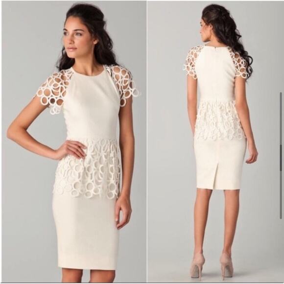 Lela Rose Circle Trim Sheath Dress Kate Middleton Size 6 - Picture 8 of 14